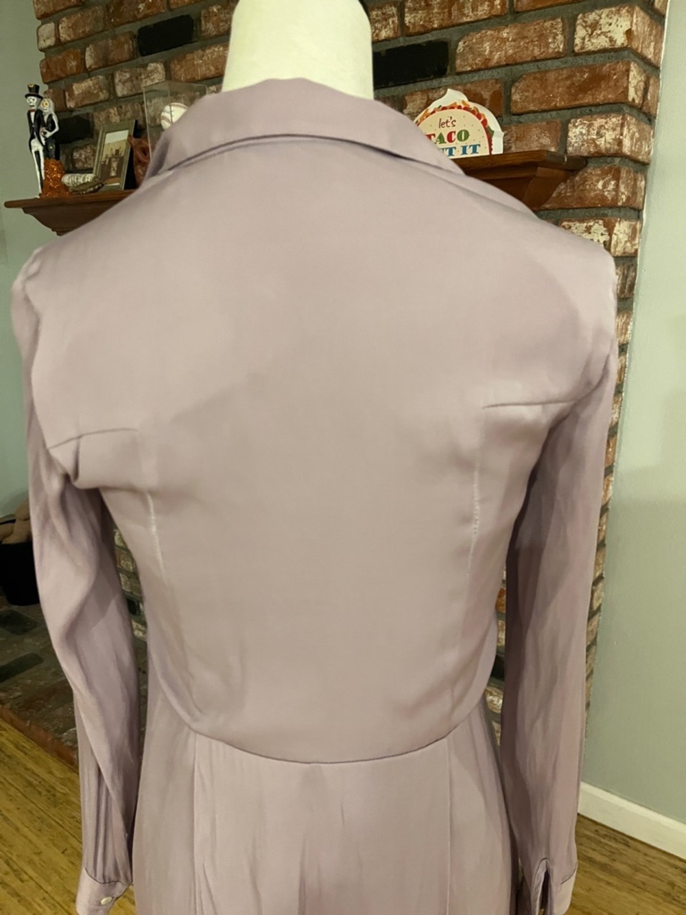 Armani Exchange $220 Lavender Long-Sleeve Shirt Dress - Picture 7 of 8